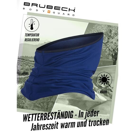 BRUBECK X-PRO Halbe Sturmhaube Merinowolle | Unisex | Klimaregulierend | 42% Merinowolle | Dunkelblau | Größen: S-M