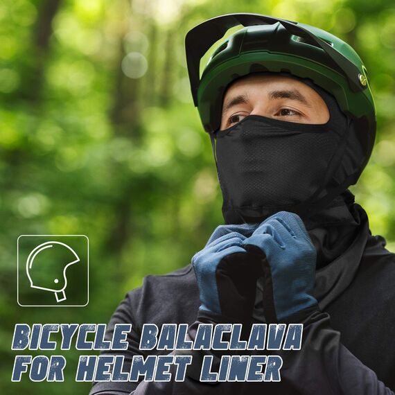 EXski Sturmhaube Gesichtshaube Balaclava Sonnen-UV-Schutz Sturmhaube Fahrrad Motorrad Atmungsaktiv Schlauchtuch für Damen & Herren (Schwarz)