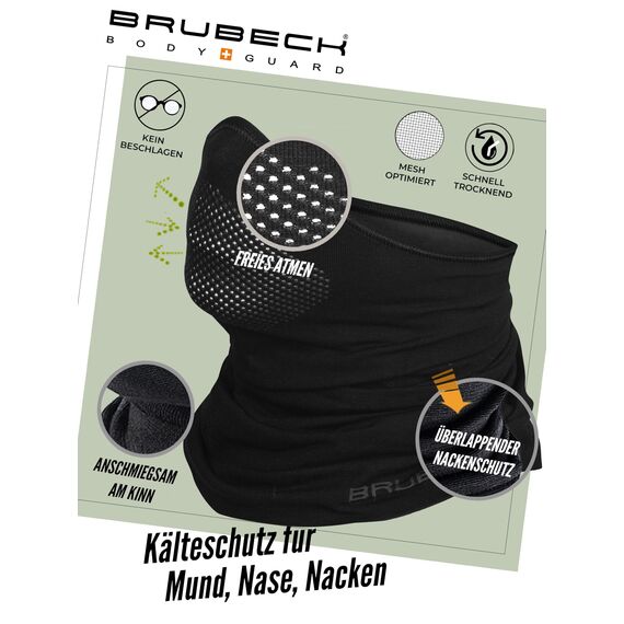 BRUBECK® X-Pro halbe klimaoaktive Gesichtsmaske Sturmhaube Sturmmaske, Größen: L/XL; Farbe: X-Pro / Black