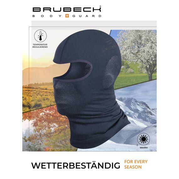 BRUBECK Funktionale Sturmhaube | Skimaske | Motorradmaske | Unisex | Atmungsaktiv | Snowboard | KM00010 | Dunkelgrau | Größen: S/M