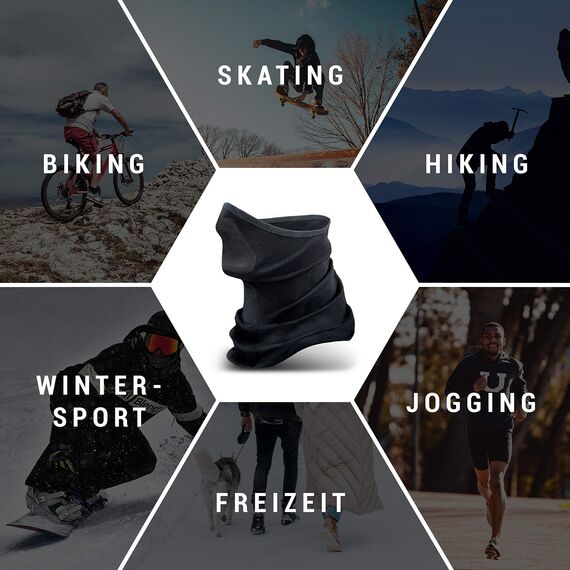 STANDWERK® Sturmhaube Winter [Wärmeregulierend & Atmungsaktiv] - Skimaske Herren - Skischal mit hochwertigem Nylon-Netz - Sturmmaske für Ski - Sturmhauben für Herren - Ski Maske Männer (XL)
