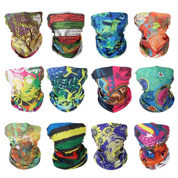 GUIFIER 12 Stück Multifunktionstuch Kopftuch Bandanas Nahtloses Stirnband Schlauchtuch Halstuch, Multifunktionale Kopfbedeckung Magischer Turban für Reiten,Motorrad,Wandern,Angeln Outdoor-Aktivitäten