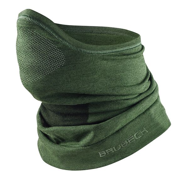 BRUBECK M-Pro Halbe Sturmhaube Merinowolle | Unisex | Klimaregulierend | 42% Merinowolle | grün | Größen: S-M