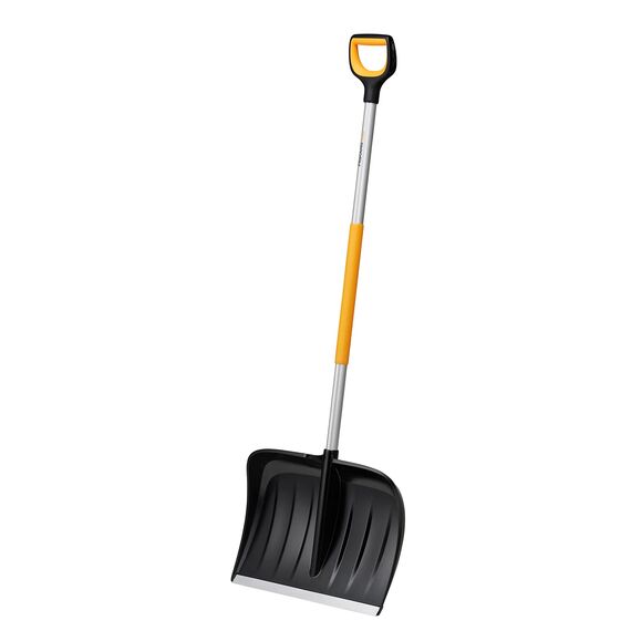 Fiskars Schneeräumer für große Schneemengen, X-series, Länge: 153,5 cm, Aluminium/Polymer, Schwarz/Orange/Grau, 1057178