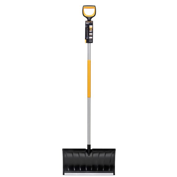Fiskars Schneeschieber für flache Schneeschichten, X-series, Länge: 173 cm, Aluminium/Polymer, Schwarz/Orange/Grau, 1057179