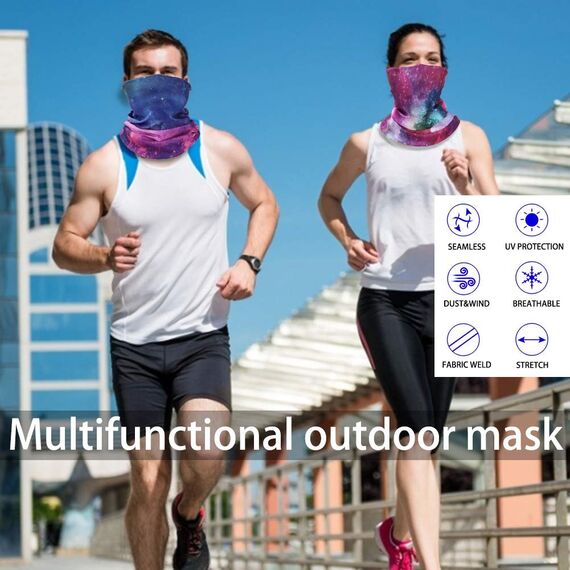 GUIFIER 6 PCS Outdoor Multifunktionale Sportmagie Nahtlose Sternenhimmelschal Kopfbedeckung Elastisches Stirnband Bandana UV-Beständigkeit Sportkopfbedeckung Turban Breites Kopftuch Sturmhaube
