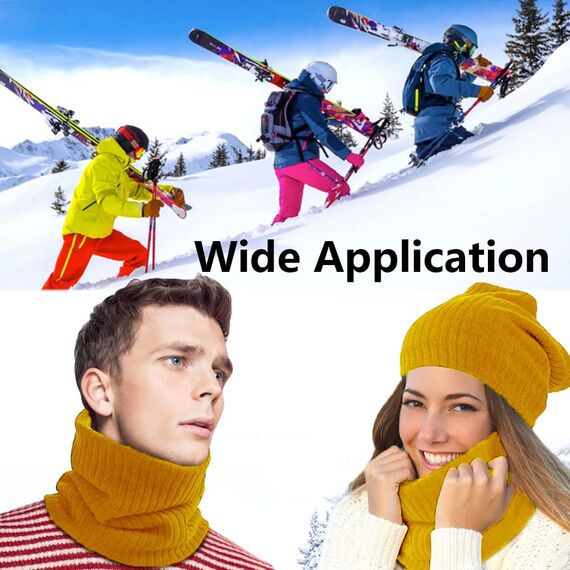 ehsbuy Schlauchschal Herren Damen Winter Ski Winddicht Warm Fleece Loop Schal Halswärmer Halstuch Snood Maske für Skifahren Motorrad Laufen Fahrrad