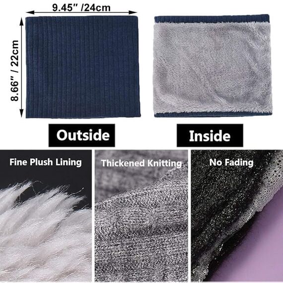 ehsbuy Schlauchschal Herren Damen Winter Ski Winddicht Warm Fleece Loop Schal Halswärmer Halstuch Snood Maske für Skifahren Motorrad Laufen Fahrrad