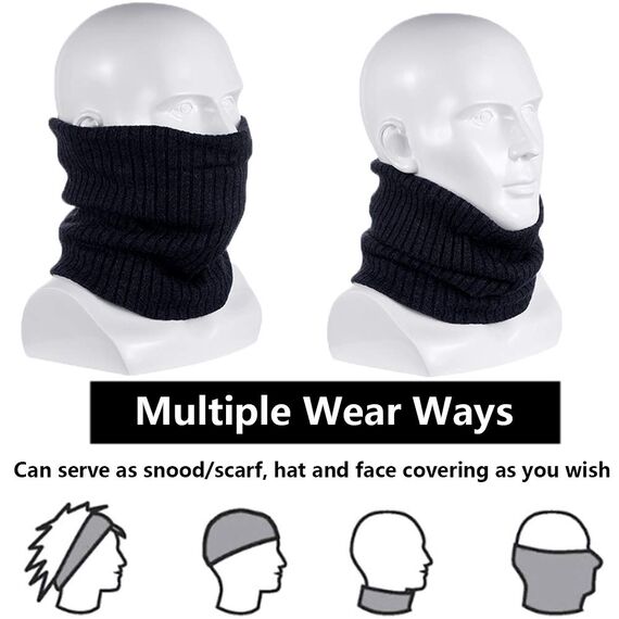 ehsbuy Schlauchschal Herren Damen Winter Ski Winddicht Warm Fleece Loop Schal Halswärmer Halstuch Snood Maske für Skifahren Motorrad Laufen Fahrrad