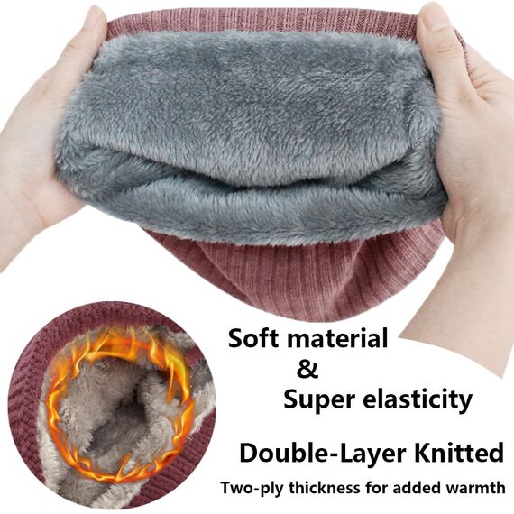 ehsbuy Schlauchschal Herren Damen Winter Ski Winddicht Warm Fleece Loop Schal Halswärmer Halstuch Snood Maske für Skifahren Motorrad Laufen Fahrrad