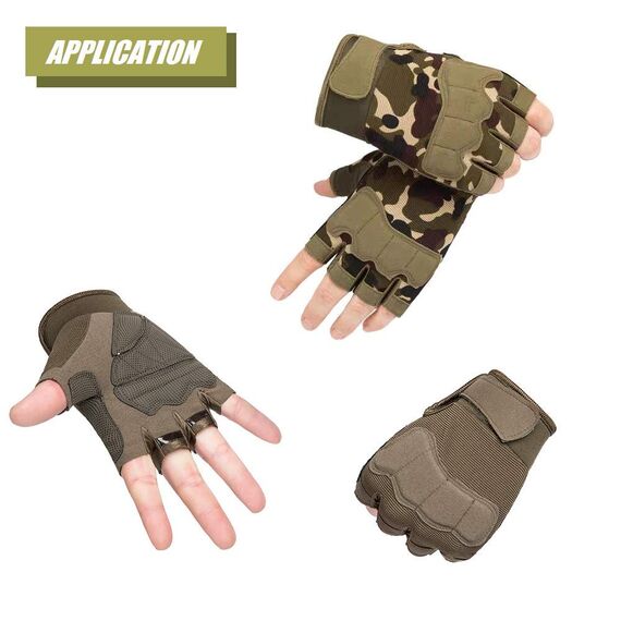 HYCOPROT Halbfinger Handschuhe Outdoor Motorrad Leichte Atmungsaktive Sporthandschuhe für Fahrrad Wandern Felsklettern