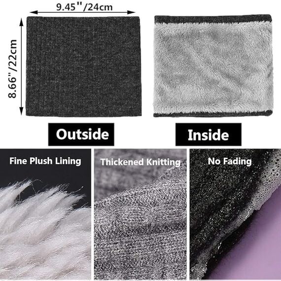 ehsbuy Schlauchschal Herren Damen Winter Ski Winddicht Warm Fleece Loop Schal Halswärmer Halstuch Snood Maske für Skifahren Motorrad Laufen Fahrrad