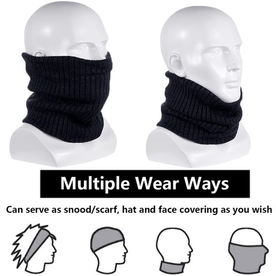 ehsbuy Schlauchschal Herren Damen Winter Ski Winddicht Warm Fleece Loop Schal Halswärmer Halstuch Snood Maske für Skifahren Motorrad Laufen Fahrrad