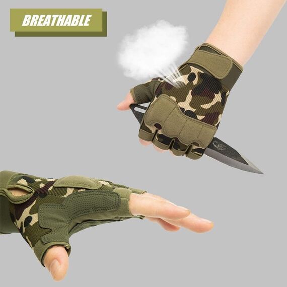 HYCOPROT Halbfinger Handschuhe Outdoor Motorrad Leichte Atmungsaktive Sporthandschuhe für Fahrrad Wandern Felsklettern