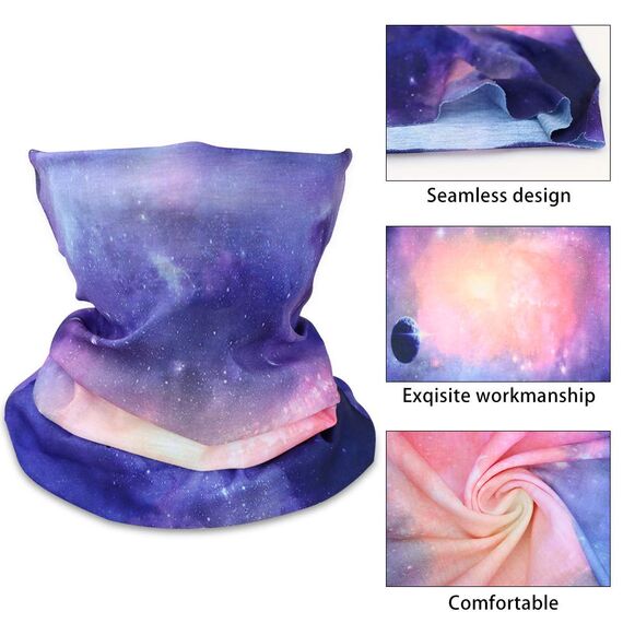 GUIFIER 6 PCS Outdoor Multifunktionale Sportmagie Nahtlose Sternenhimmelschal Kopfbedeckung Elastisches Stirnband Bandana UV-Beständigkeit Sportkopfbedeckung Turban Breites Kopftuch Sturmhaube