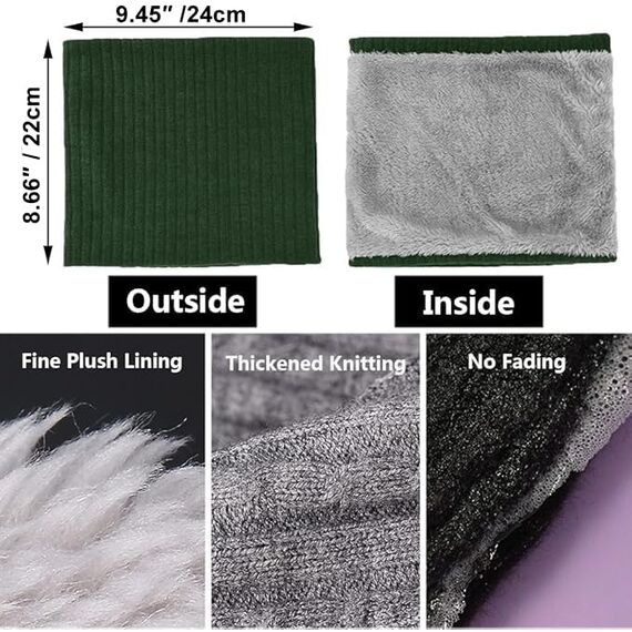 ehsbuy Schlauchschal Herren Damen Winter Ski Winddicht Warm Fleece Loop Schal Halswärmer Halstuch Snood Maske für Skifahren Motorrad Laufen Fahrrad