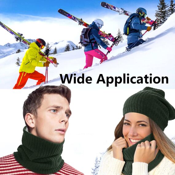 ehsbuy Schlauchschal Herren Damen Winter Ski Winddicht Warm Fleece Loop Schal Halswärmer Halstuch Snood Maske für Skifahren Motorrad Laufen Fahrrad