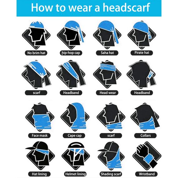 GUIFIER 6 Stück Nahtlose Bandanas Gesicht Maske Stirnband Schal Tücher,Multifunktionale Kopfbedeckung,Headwrap Bandana Kopftuch Wickeln Haarband,Schaltuch Bandana Maske Halstuch Kopftuch UV Widerstand