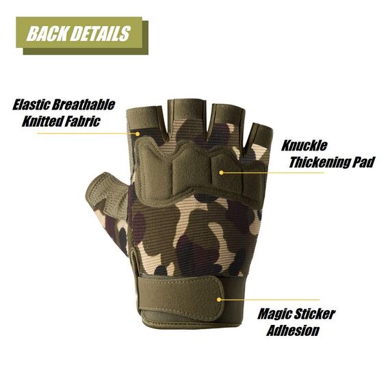 HYCOPROT Halbfinger Handschuhe Outdoor Motorrad Leichte Atmungsaktive Sporthandschuhe für Fahrrad Wandern Felsklettern