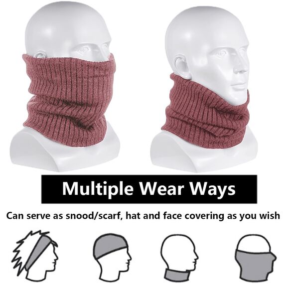 ehsbuy Schlauchschal Herren Damen Winter Ski Winddicht Warm Fleece Loop Schal Halswärmer Halstuch Snood Maske für Skifahren Motorrad Laufen Fahrrad