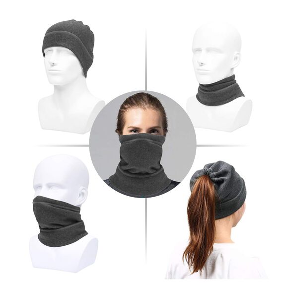 TAGVO Thermo Fleece Halswärmer, Winter Fleece Futter Nackenwärmer Schal, Elastische Halsmanschette, Winddichter Ski Halswärmer, Sturmhaubenmaske für Damen und Herren - Universalgröße