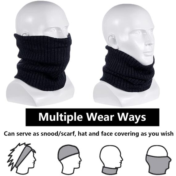 ehsbuy Schlauchschal Herren Damen Winter Ski Winddicht Warm Fleece Loop Schal Halswärmer Halstuch Snood Maske für Skifahren Motorrad Laufen Fahrrad
