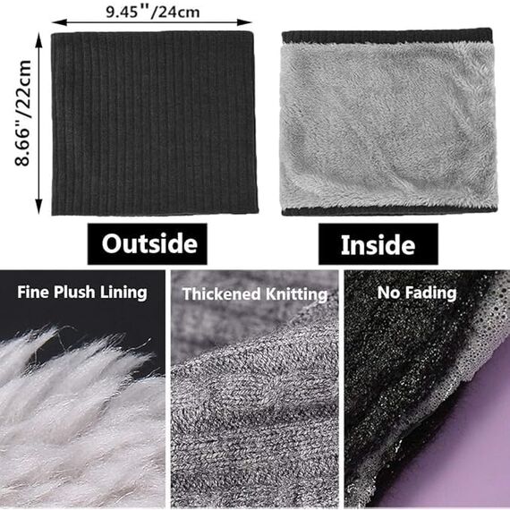 ehsbuy Schlauchschal Herren Damen Winter Ski Winddicht Warm Fleece Loop Schal Halswärmer Halstuch Snood Maske für Skifahren Motorrad Laufen Fahrrad