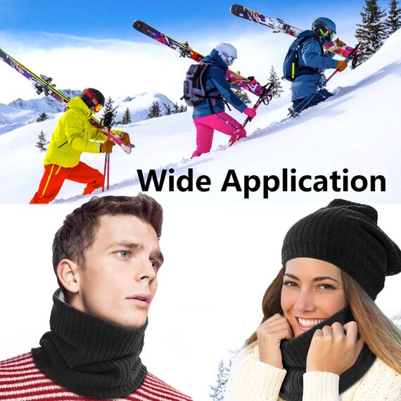 ehsbuy Schlauchschal Herren Damen Winter Ski Winddicht Warm Fleece Loop Schal Halswärmer Halstuch Snood Maske für Skifahren Motorrad Laufen Fahrrad
