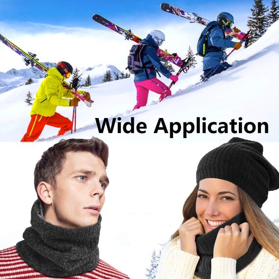 ehsbuy Schlauchschal Herren Damen Winter Ski Winddicht Warm Fleece Loop Schal Halswärmer Halstuch Snood Maske für Skifahren Motorrad Laufen Fahrrad