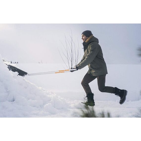 Fiskars Schneewanne für große Flächen, Blattbreite: 74 cm, Kunststoff-Blatt/Aluminium-Stiel, Schwarz/Orange, SnowXpert, 1003470