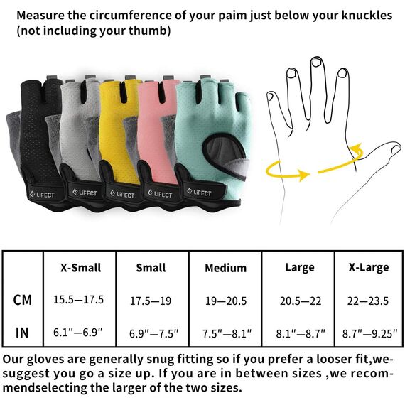 LIFECT Freedom Workout-Handschuhe, Fingerknöchel, Gewichtheben, Kurze Fingerlose Handschuhe mit gebogenem offenem Rücken, für Powerlifting