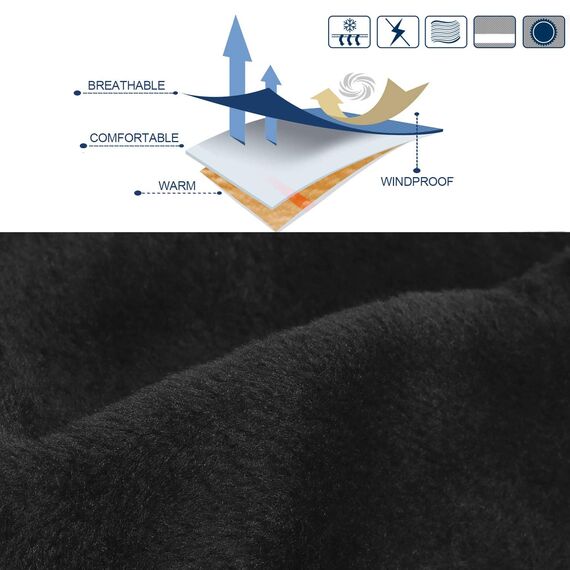 TAGVO Thermo Fleece Halswärmer, Winter Fleece Futter Nackenwärmer Schal, Elastische Halsmanschette, Winddichter Ski Halswärmer, Sturmhaubenmaske für Damen und Herren - Universalgröße