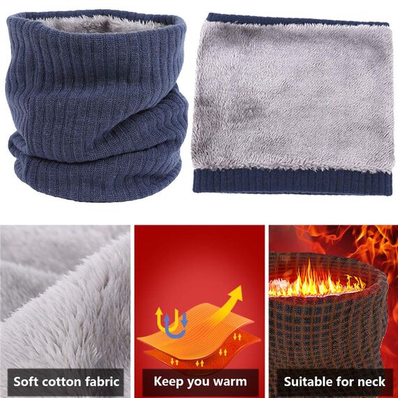 ehsbuy Schlauchschal Herren Damen Winter Ski Winddicht Warm Fleece Loop Schal Halswärmer Halstuch Snood Maske für Skifahren Motorrad Laufen Fahrrad