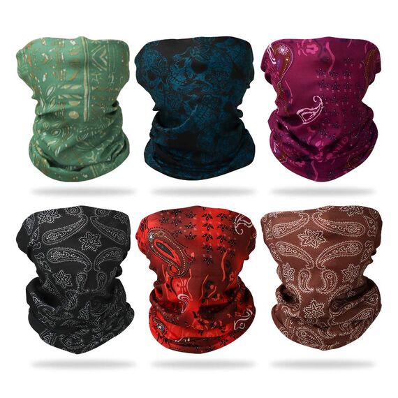 GUIFIER 6 Stück Nahtlose Bandanas Gesicht Maske Stirnband Schal Tücher,Multifunktionale Kopfbedeckung,Headwrap Bandana Kopftuch Wickeln Haarband,Schaltuch Bandana Maske Halstuch Kopftuch UV Widerstand
