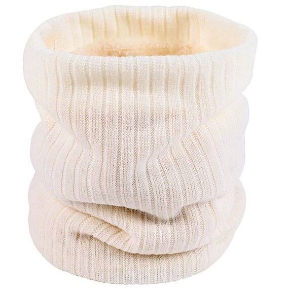 ehsbuy Fleece Halswärmer Thermo Snoods Unisex Dicker Winter Kaltwetter Gestrickter Rundschal für Radfahren Motorradsport (Weiß)