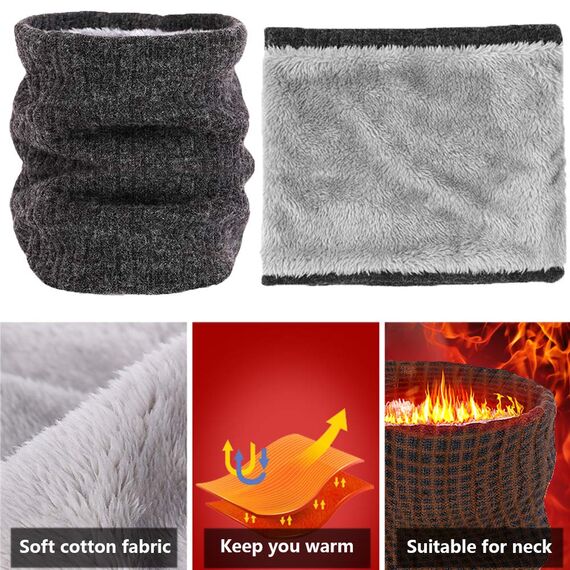 ehsbuy Schlauchschal Herren Damen Winter Ski Winddicht Warm Fleece Loop Schal Halswärmer Halstuch Snood Maske für Skifahren Motorrad Laufen Fahrrad