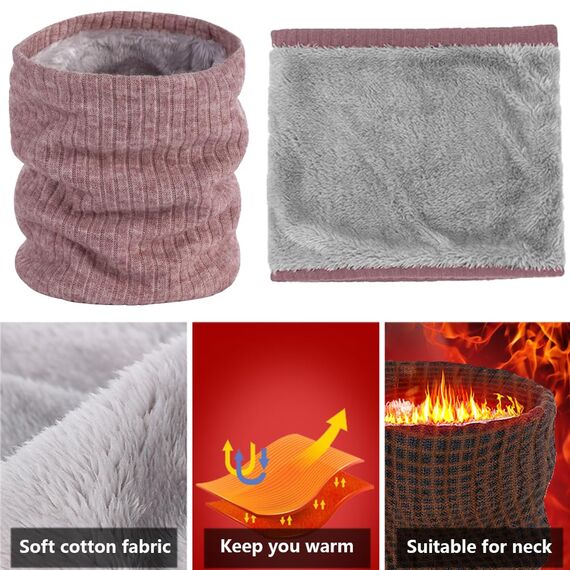 ehsbuy Schlauchschal Herren Damen Winter Ski Winddicht Warm Fleece Loop Schal Halswärmer Halstuch Snood Maske für Skifahren Motorrad Laufen Fahrrad