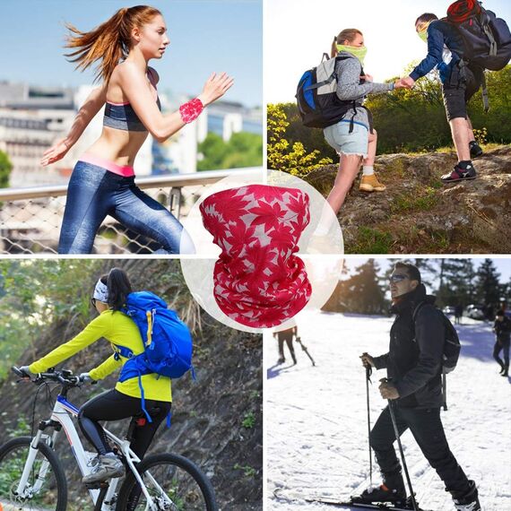 GUIFIER 12 Stück Nahtlose Stirnband Kopfbedeckung Bandana Maske,Multifunktionstuch Gesichtsmaske,Magischer Schal Schweißband Halstuch Kopftuch Sport für Motorrad Fahrrad Ski Paintball Gamer