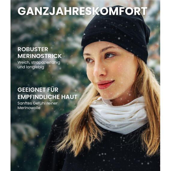 Merino.tech Unisex Merino Schlauchschal Herren - Loop Schal Damen Multifunktionstuch Halswärmer Merino Wolle (Olive Grove)