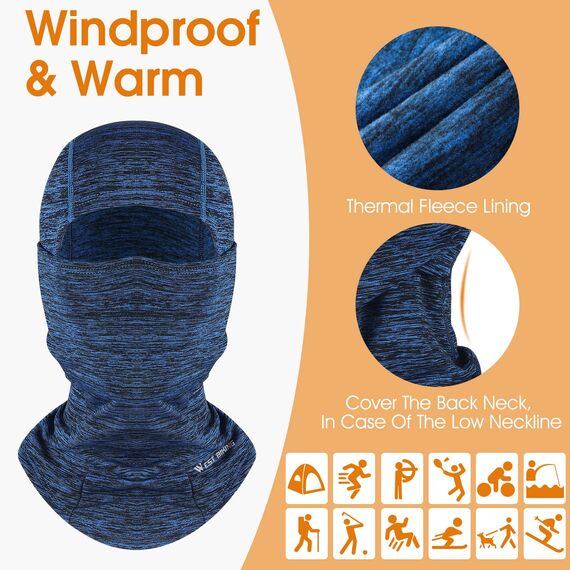 WESTGIRL Sturmhaube Winter Skimaske, Winddichte warme Gesichtsmaske für Männer Frauen, Kaltes Wetter Thermal Fleece Outdoor Sports Schutzausrüstung für Radfahren, Skifahren, Snowboarden