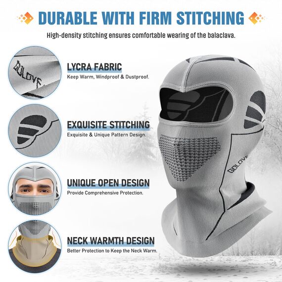 WACCET Sturmhaube Motorrad, Sturmhaube Fahrrad Winter Sturmmaske Warm Winddicht Multifunktions Gesichtsmaske Balaclava Atmungsaktive Skimaske für Herren und Damen Skifahren, Radfahren, Motorrad
