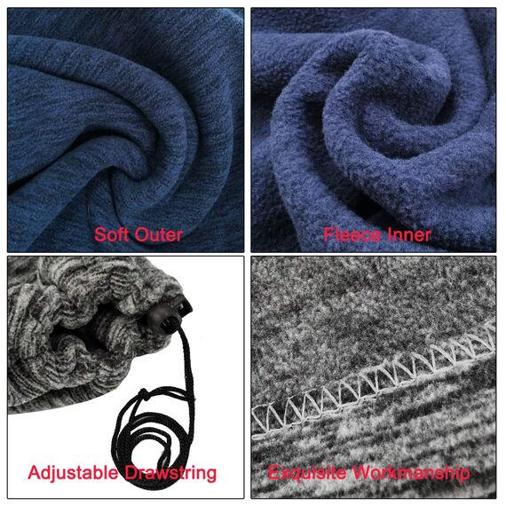 ehsbuy Schlauchschal Herren Damen Winter Ski Winddicht Warm Fleece Loop Schal Halswärmer Halstuch Snood Maske für Skifahren Motorrad Laufen Fahrrad