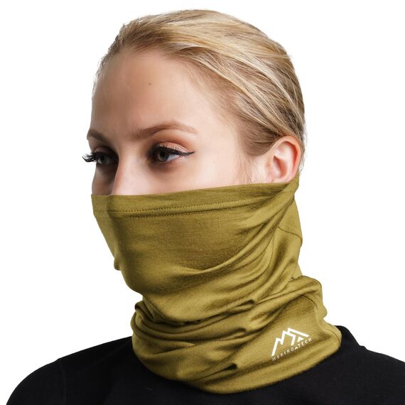 Merino.tech Unisex Merino Schlauchschal Herren - Loop Schal Damen Multifunktionstuch Halswärmer Merino Wolle (Olive Grove)