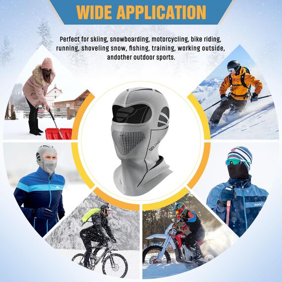 WACCET Sturmhaube Motorrad, Sturmhaube Fahrrad Winter Sturmmaske Warm Winddicht Multifunktions Gesichtsmaske Balaclava Atmungsaktive Skimaske für Herren und Damen Skifahren, Radfahren, Motorrad