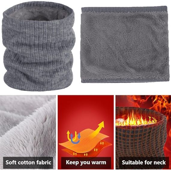 ehsbuy Schlauchschal Herren Damen Winter Ski Winddicht Warm Fleece Loop Schal Halswärmer Halstuch Snood Maske für Skifahren Motorrad Laufen Fahrrad