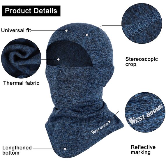 WESTGIRL Sturmhaube Winter Skimaske, Winddichte warme Gesichtsmaske für Männer Frauen, Kaltes Wetter Thermal Fleece Outdoor Sports Schutzausrüstung für Radfahren, Skifahren, Snowboarden