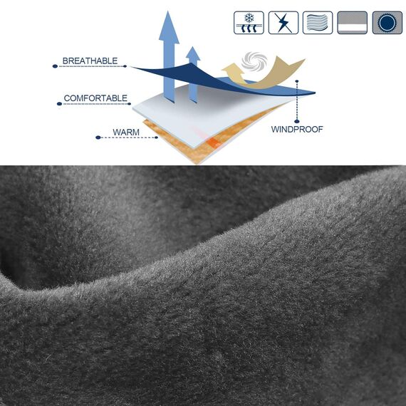 TAGVO Thermo Fleece Halswärmer, Winter Fleece Futter Nackenwärmer Schal, Elastische Halsmanschette, Winddichter Ski Halswärmer, Sturmhaubenmaske für Damen und Herren - Universalgröße