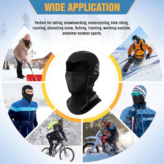 WACCET Sturmhaube Motorrad, Sturmhaube Fahrrad Winter Sturmmaske Warm Winddicht Multifunktions Gesichtsmaske Balaclava Atmungsaktive Skimaske für Herren und Damen Skifahren, Radfahren, Motorrad