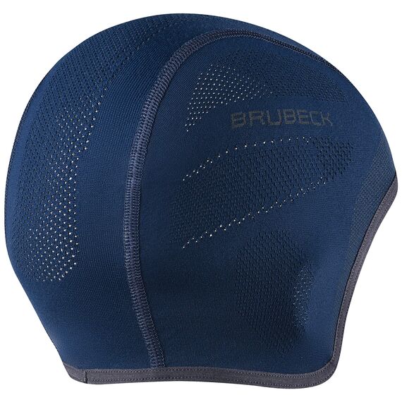 BRUBECK Hautenge Sport Beanie | Dünnes Material | Dunkelblaue Motorrad Untermütze | Jogging | HM10020A, Gr. S/M, Navy Blue