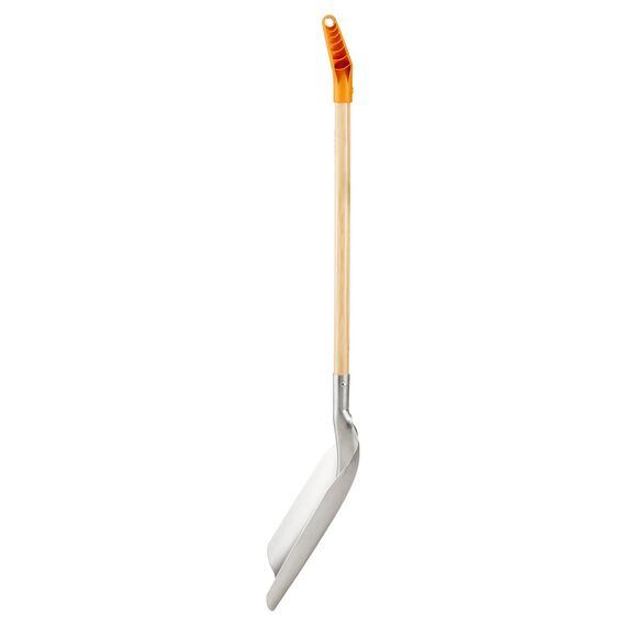 Fiskars Schnee- und Kornschaufel, Blattbreite: 31 cm, Aluminium-Blatt/Birkenholz-Stiel mit Kunststoff-Überzug, 1001637